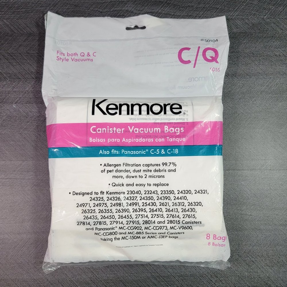 Kenmore Canister Vacuum Bags 2050104 Q & C 8Bags